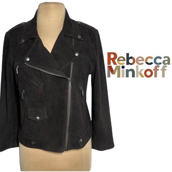 Rebecca Minkoff Jackets & Blazers - Rebecca Minkoff brown goatskin leather moto jacket size Large